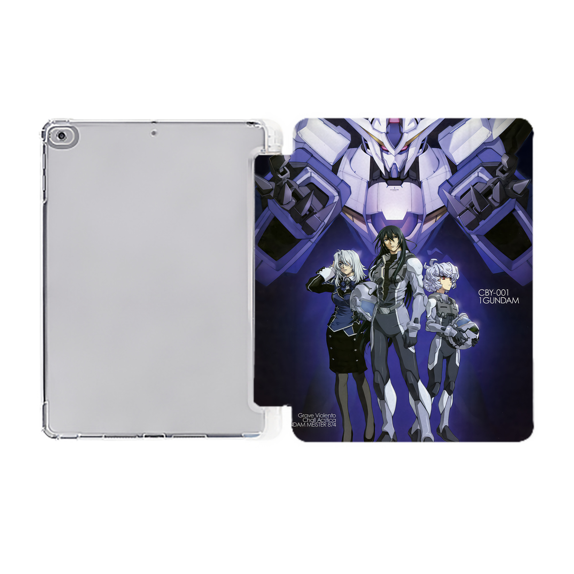 （画像用） 機動戦士ガンダム Mobile Suit Gundam IPad ケース ペン収納付き 三つ折りスタンド PUレザー×シリコン 対応機種9.5/10.5/10.9インチ